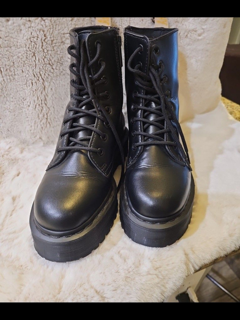 Dr. Martens Airwair Black Lace-Up Platform Ankle Boots